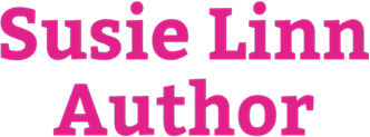 Bold pink Susie Linn Author lettering